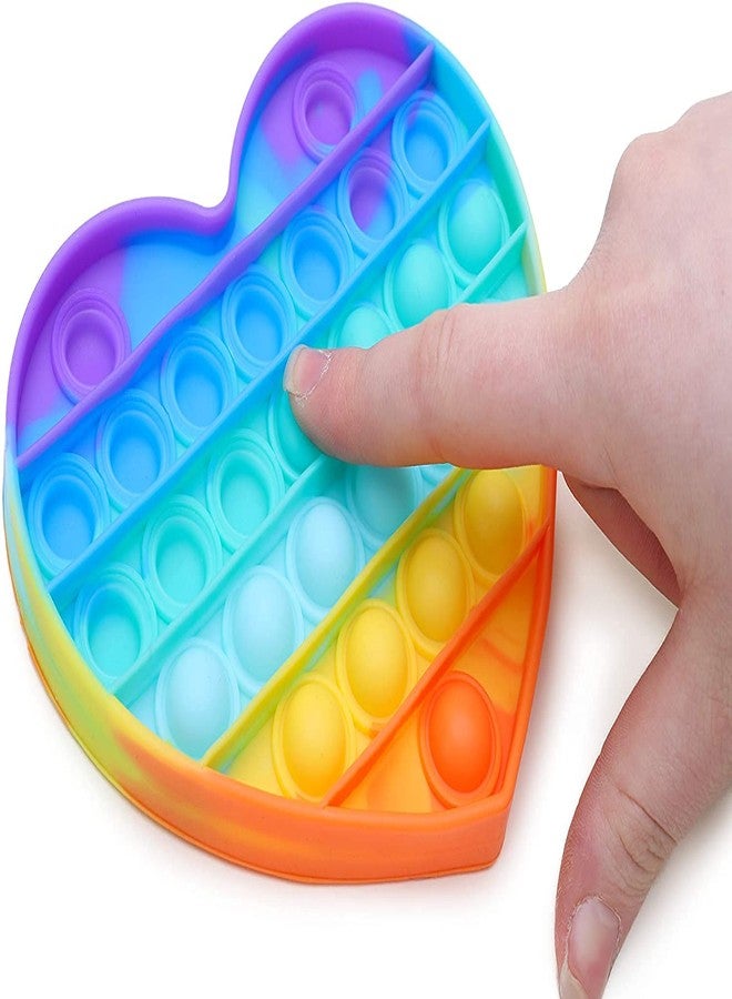 Gabbar? Bubble Pop It Push Fidget Toy for Kids Adults Stress Relief and Hand Exercise Toy Set (Heart Shape, Multicolor) - Image 3